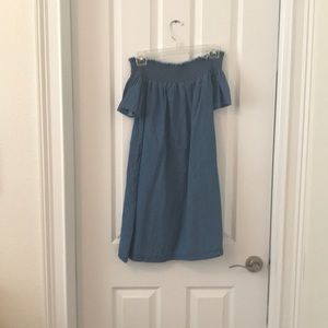 Denim off shoulder dress